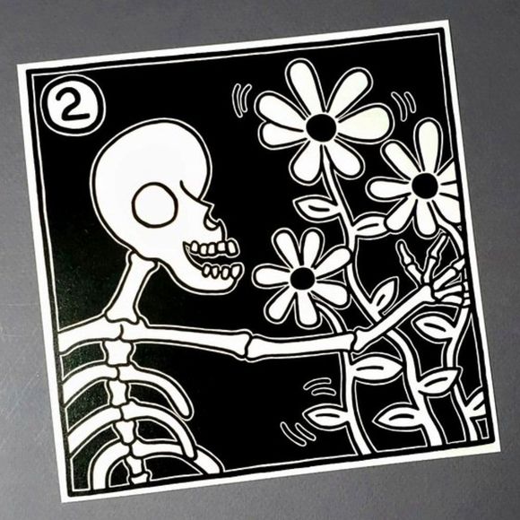 Keith Haring Pop Art Skeleton Art Print - Picture 1 of 1